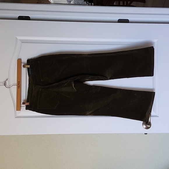 Canbio Jeans Sz 8 Hunter Green Corduroy Gaucho or Mid Calf Pants - Picture 3 of 5